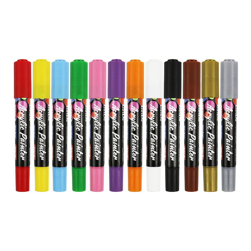 Dual-Tip Acrylic Paint Pen（0.7/3MM+6MM)