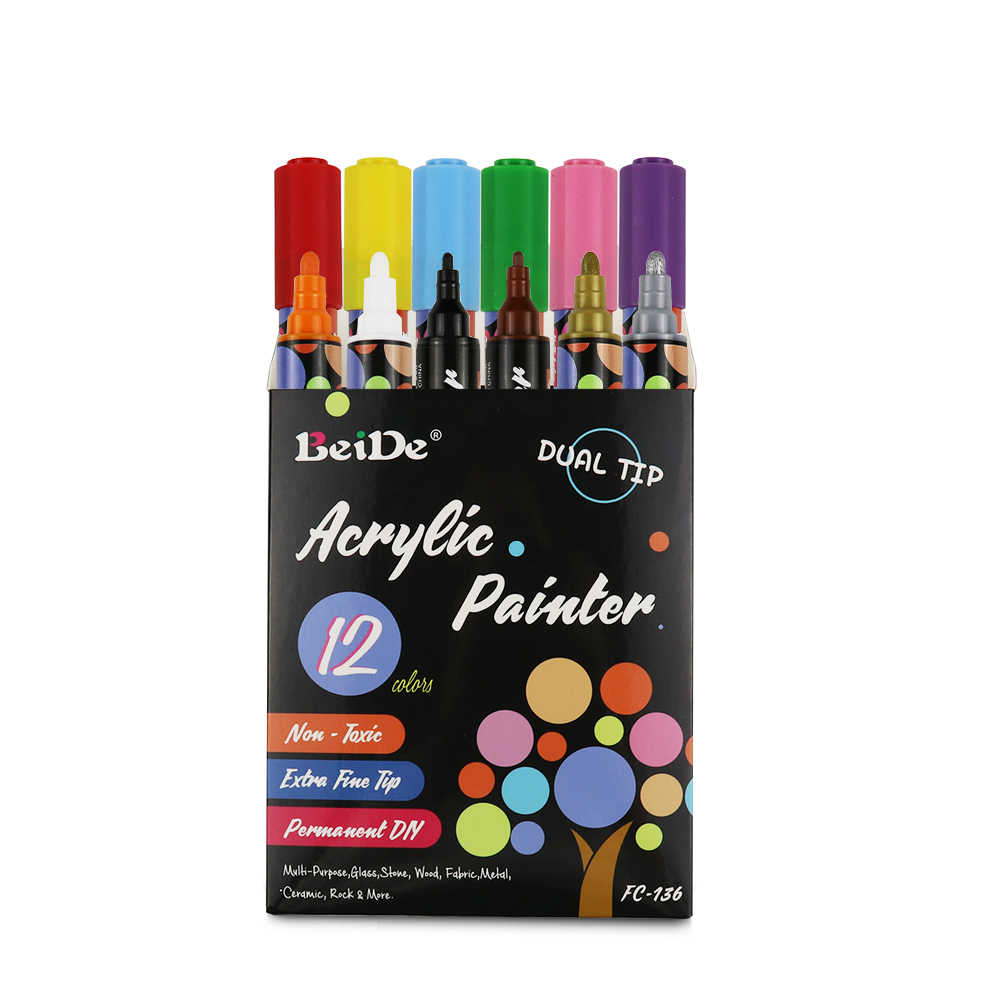 Dual-Tip Acrylic Paint Pen（0.7/3MM+6MM)