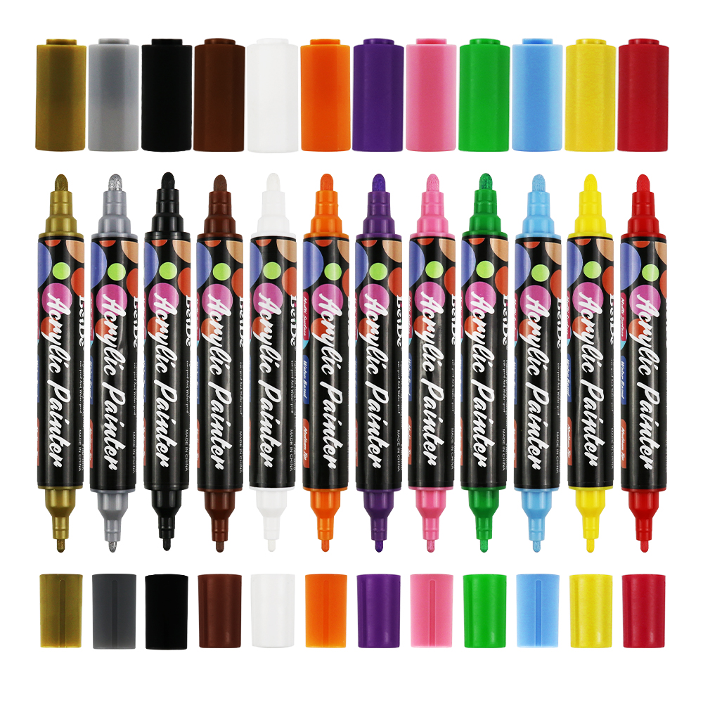 Dual-Tip Acrylic Paint Pen（0.7/3MM+6MM)