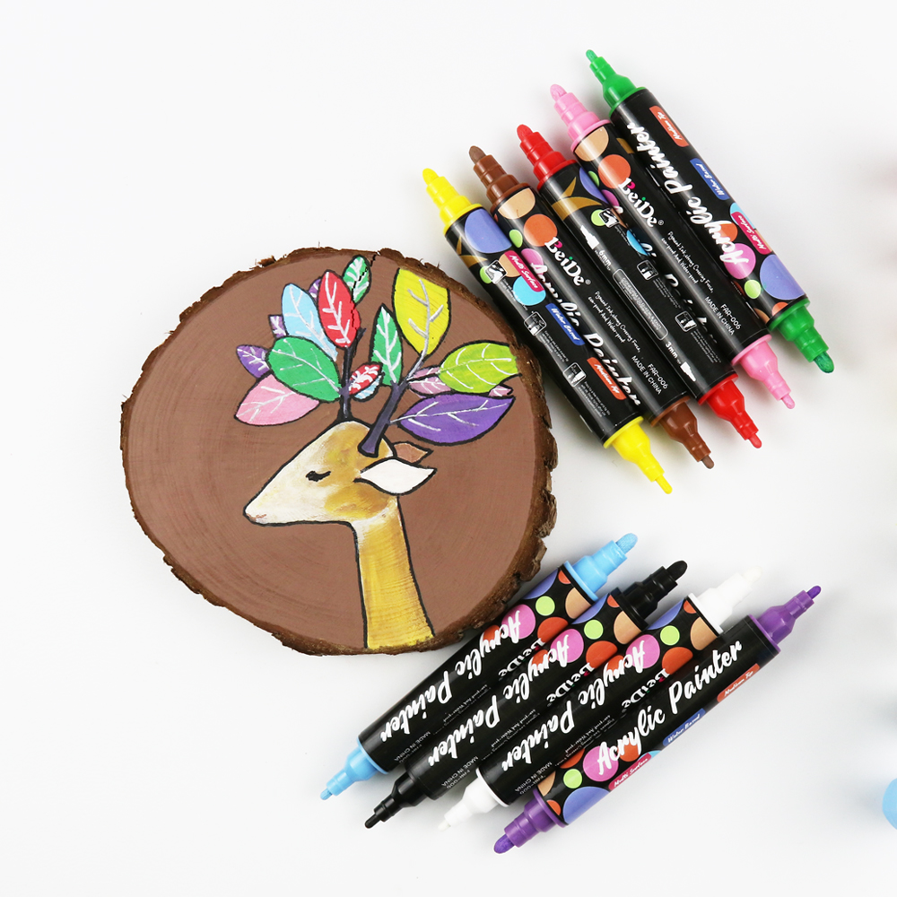Dual-Tip Acrylic Paint Pen（0.7/3MM+6MM)