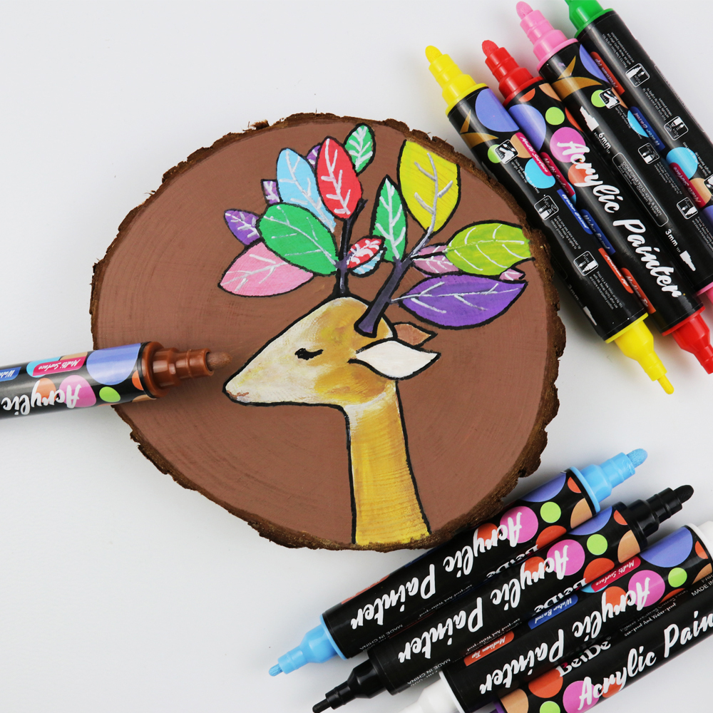 Dual-Tip Acrylic Paint Pen（0.7/3MM+6MM)